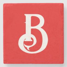 Initiaal Letter Monogramed Red White Classical