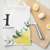Initiaal Letter Monogrammed Lemon Garden Theedoek (Quarter Fold)