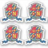 Initiaal letter N aangepaste naam Nathan lion cres Sticker (Voorkant)