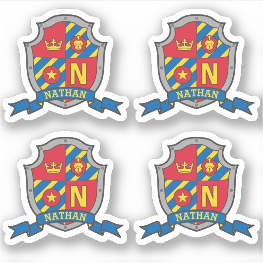 Initiaal letter N aangepaste naam Nathan lion cres Sticker (Voorkant)