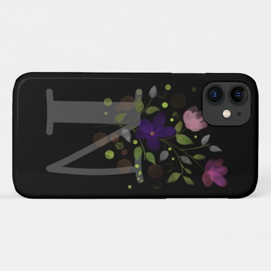 Initiaal Letter N Plus Floral Design Case-Mate iPhone Case (Achterkant (horizontaal))