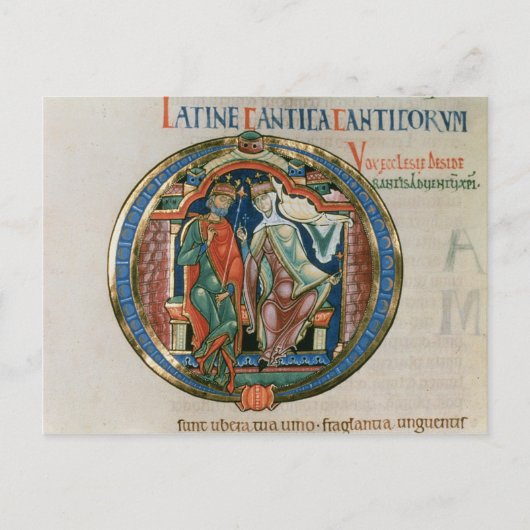 Initiaal letter 'O' Osculatur, ik kus Briefkaart (Voorkant)