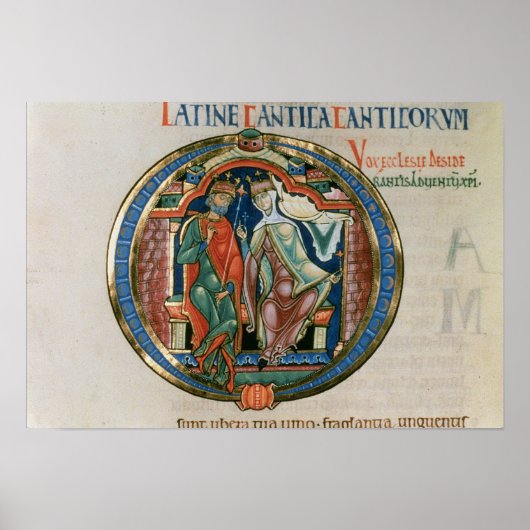 Initiaal letter 'O' Osculatur, ik kus Poster (Voorkant)