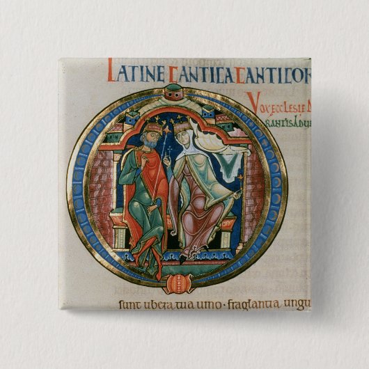 Initiaal letter 'O' Osculatur, ik kus Vierkante Button 5,1 Cm (Voorkant)