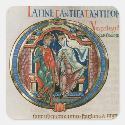 Initiaal letter 'O' Osculatur, ik kus Vierkante Sticker (Voorkant)