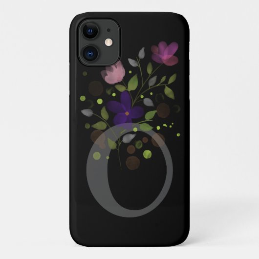 Initiaal Letter O Plus Floral Design Case-Mate iPhone Case (Achterkant)