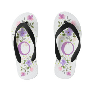 Initiaal Letter O Plus Floral Design Kinder Teenslippers