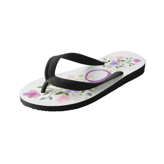 Initiaal Letter O Plus Floral Design Kinder Teenslippers (Schuin)