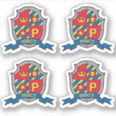 Initiaal letter P douanenaam Percy lion crest Sticker (Voorkant)