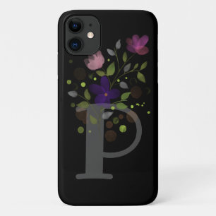 Initiaal Letter P Plus Floral Design Case-Mate iPhone Case