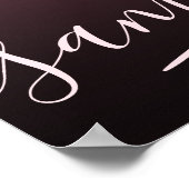 Initiaal Letter Pink Script Unieke naam Monogram Poster (Hoek)