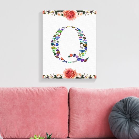 Initiaal letter Q Canvas Afdruk (Insitu (Woonkamer))