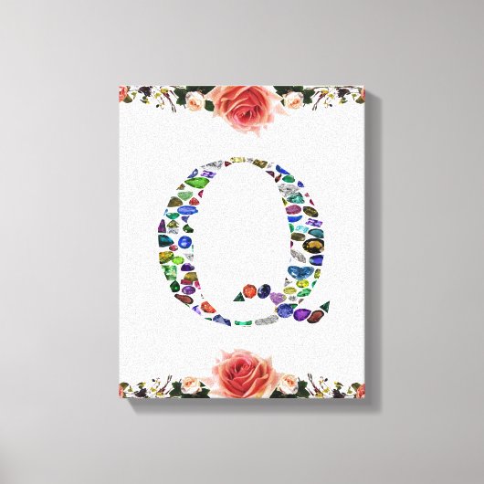 Initiaal letter Q Canvas Afdruk (Voorkant)