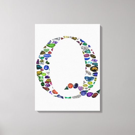 Initiaal letter Q Canvas Afdruk (Voorkant)