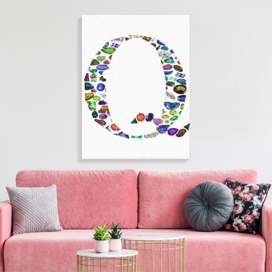 Initiaal letter Q Canvas Afdruk (Insitu (Woonkamer))