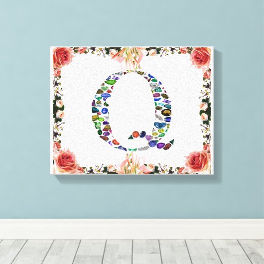 Initiaal letter Q Canvas Afdruk (Insitu (Houten vloer))