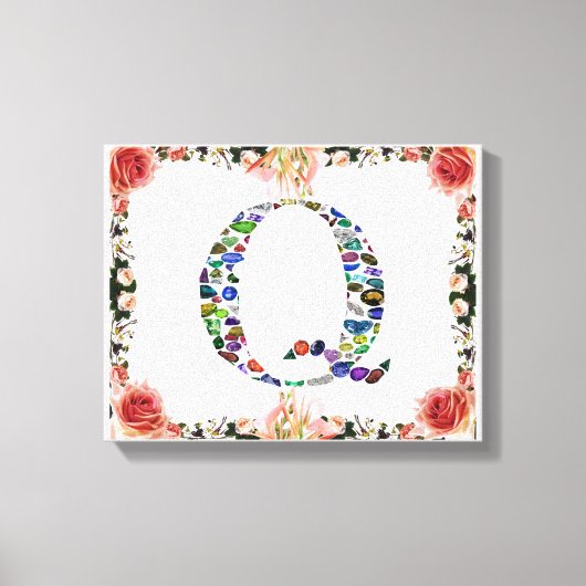 Initiaal letter Q Canvas Afdruk (Voorkant)