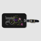 Initiaal Letter R Plus Floral Design Bagagelabel (Voorkant (horizontaal))