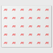 Initiaal letter red monogram professioneel modern cadeaupapier (Vlak)