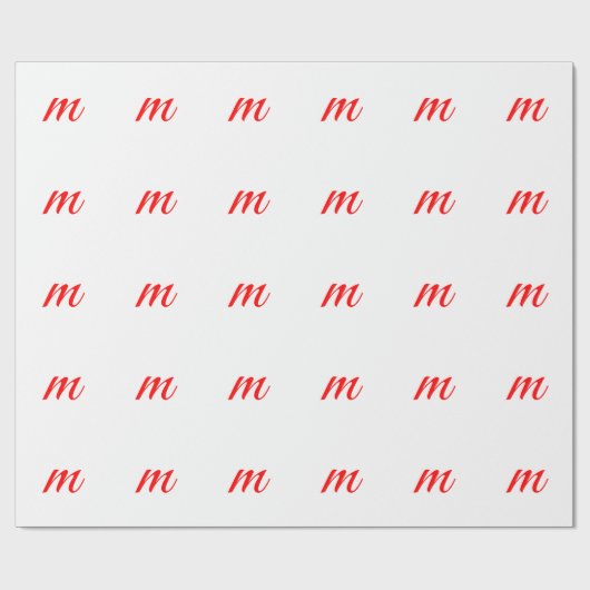 Initiaal letter red monogram professioneel modern cadeaupapier (Vlak)
