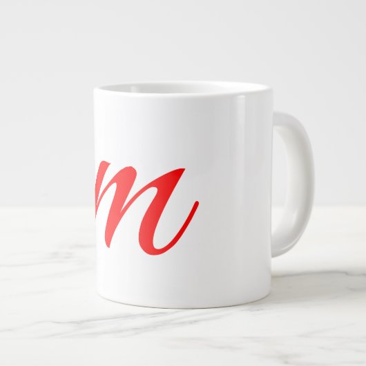 Initiaal letter red monogram professioneel modern grote koffiekop (Voorkant rechts)