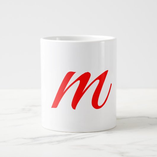 Initiaal letter red monogram professioneel modern grote koffiekop (Voorkant)