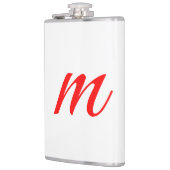 Initiaal letter red monogram professioneel modern heupfles (Links)