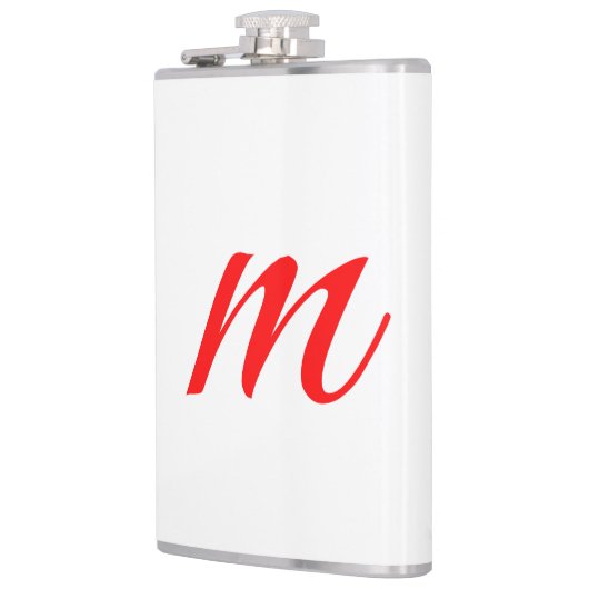 Initiaal letter red monogram professioneel modern heupfles (Links)