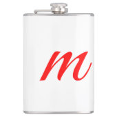 Initiaal letter red monogram professioneel modern heupfles (Voorkant)