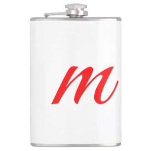 Initiaal letter red monogram professioneel modern heupfles