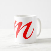 Initiaal letter red monogram professioneel modern koffiemok (Voorkant rechts)