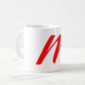 Initiaal letter red monogram professioneel modern koffiemok (Voorkant links)