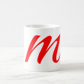 Initiaal letter red monogram professioneel modern koffiemok (Center)