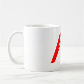 Initiaal letter red monogram professioneel modern koffiemok (Links)