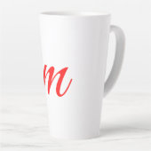 Initiaal letter red monogram professioneel modern latte mok (Rechterhoek)