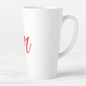 Initiaal letter red monogram professioneel modern latte mok (Rechts)