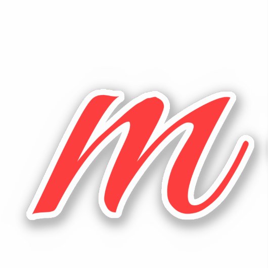 Initiaal letter red monogram professioneel modern sticker (Voorkant)