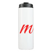 Initiaal letter red monogram professioneel modern thermosbeker (Voorkant)
