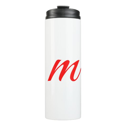 Initiaal letter red monogram professioneel modern thermosbeker (Voorkant)