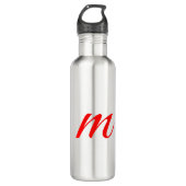 Initiaal letter red monogram professioneel modern waterfles  (Voorkant)