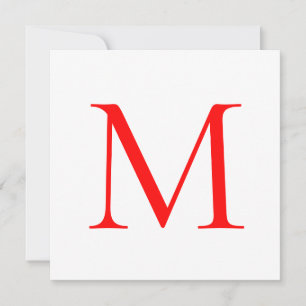 Initiaal letter red white monogramed professional