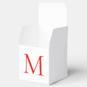 Initiaal letter red white monogramed professional bedankdoosjes (Geopend)