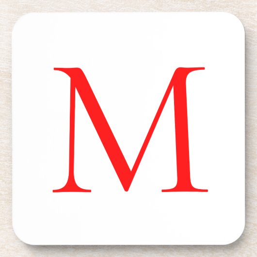 Initiaal letter red white monogramed professional bier onderzetter (Voorkant)