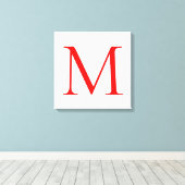 Initiaal letter red white monogramed professional canvas afdruk (Insitu (Houten vloer))