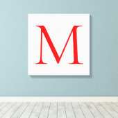 Initiaal letter red white monogramed professional canvas afdruk (Insitu (Houten vloer))
