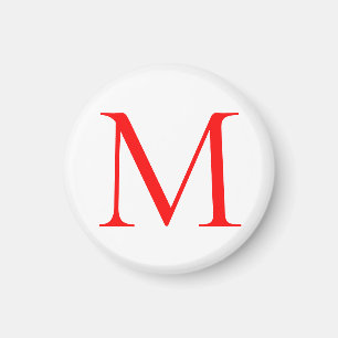 Initiaal letter red white monogramed professional magneet