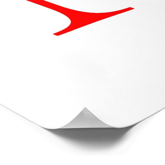 Initiaal letter red white monogramed professional poster (Hoek)