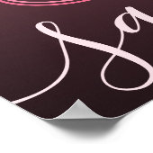 Initiaal Letter Roze Script Fotonaam Monogram Poster (Hoek)