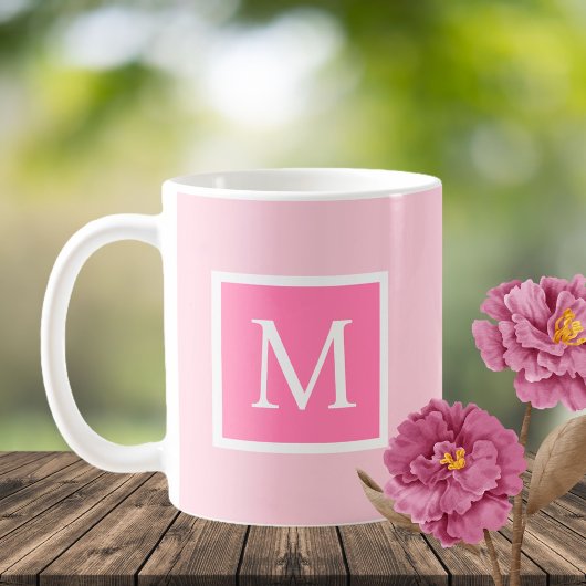 Initiaal Letter Roze & Wit Koffiemok