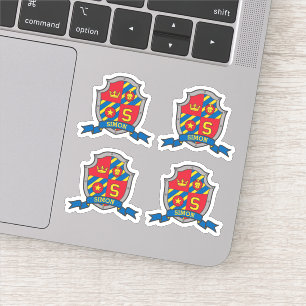 Initiaal letter S douanenaam Simon lion crest Sticker